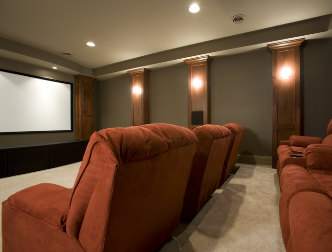 ideias de decoração sala de cinema em casa simples