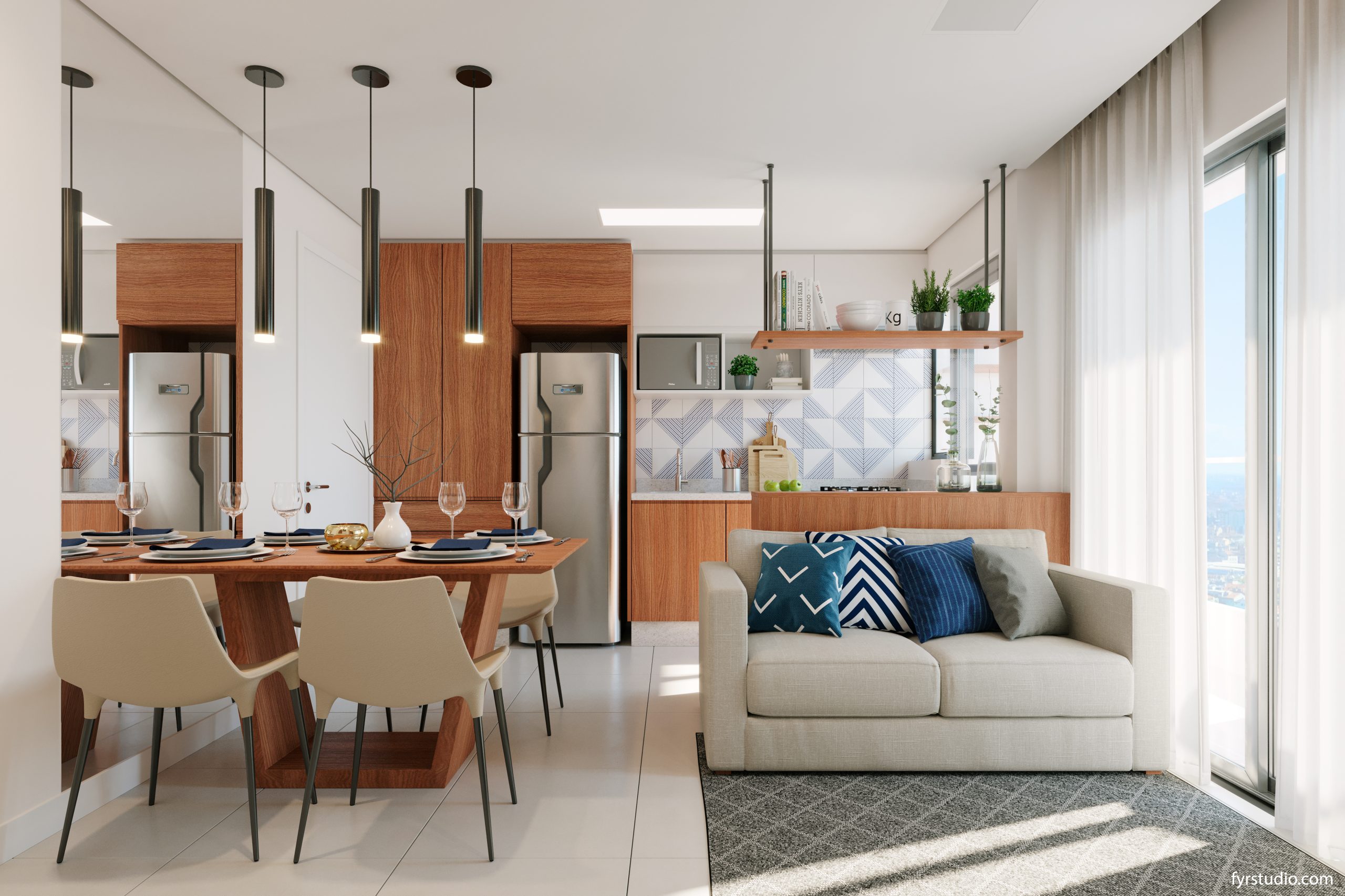 Iluminação Estratégica: Destaque sua Sala de Estar e Jantar Integrada