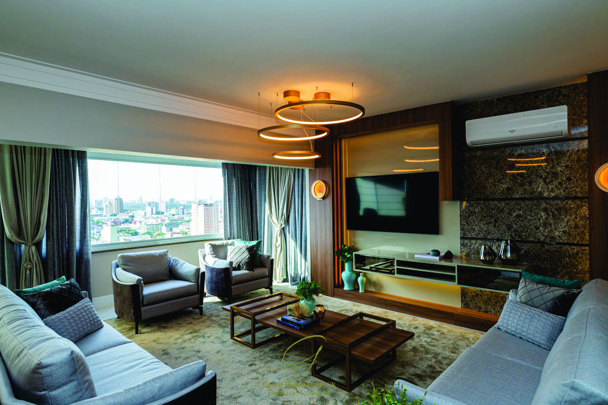 decoração de sala moderna e aconchegante