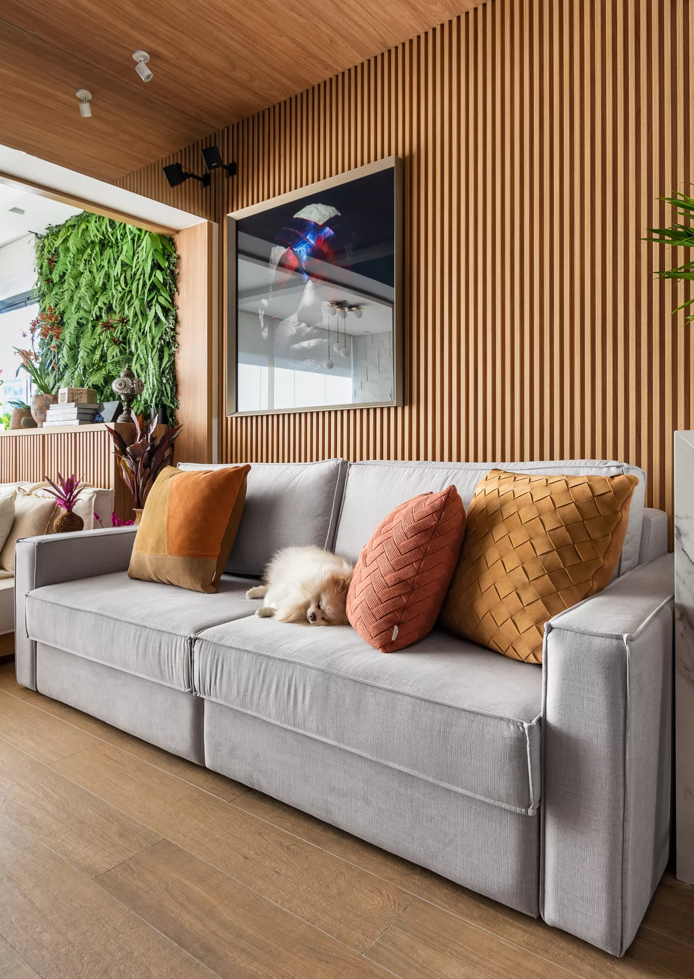 decoracao de sala ripado