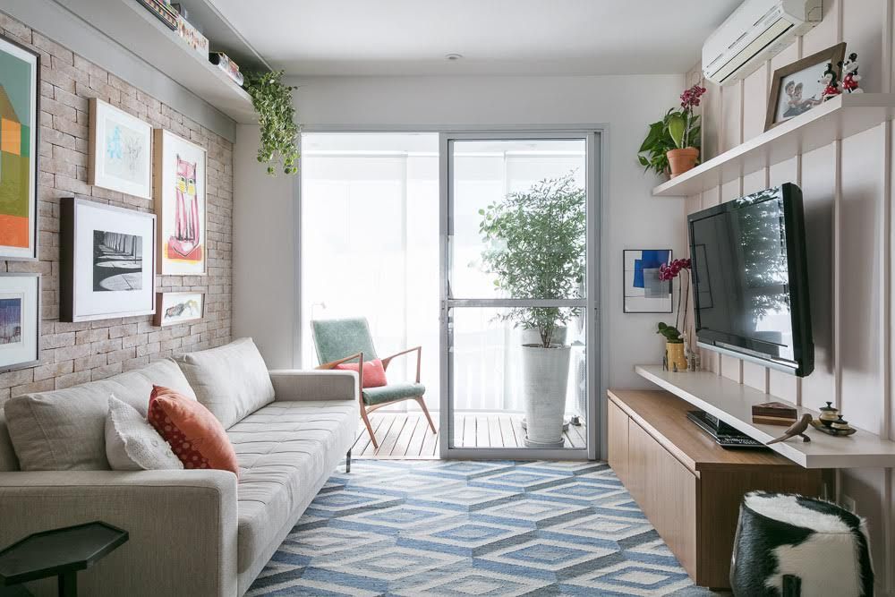 decoração de sala sofa cinza