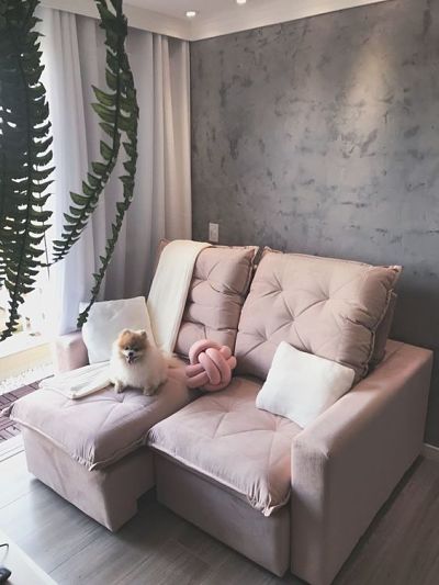 decoração de sala sofa cinza