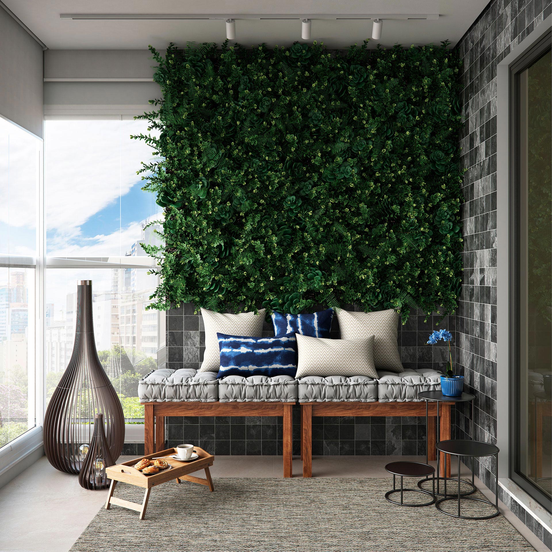 decoração de varanda pequena com plantas