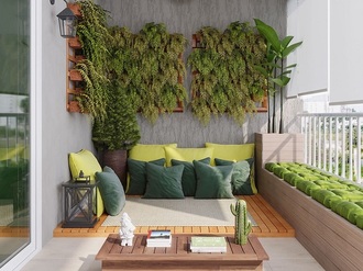 decoração de varanda pequena com plantas