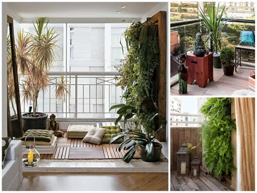 decoração de varanda pequena com plantas
