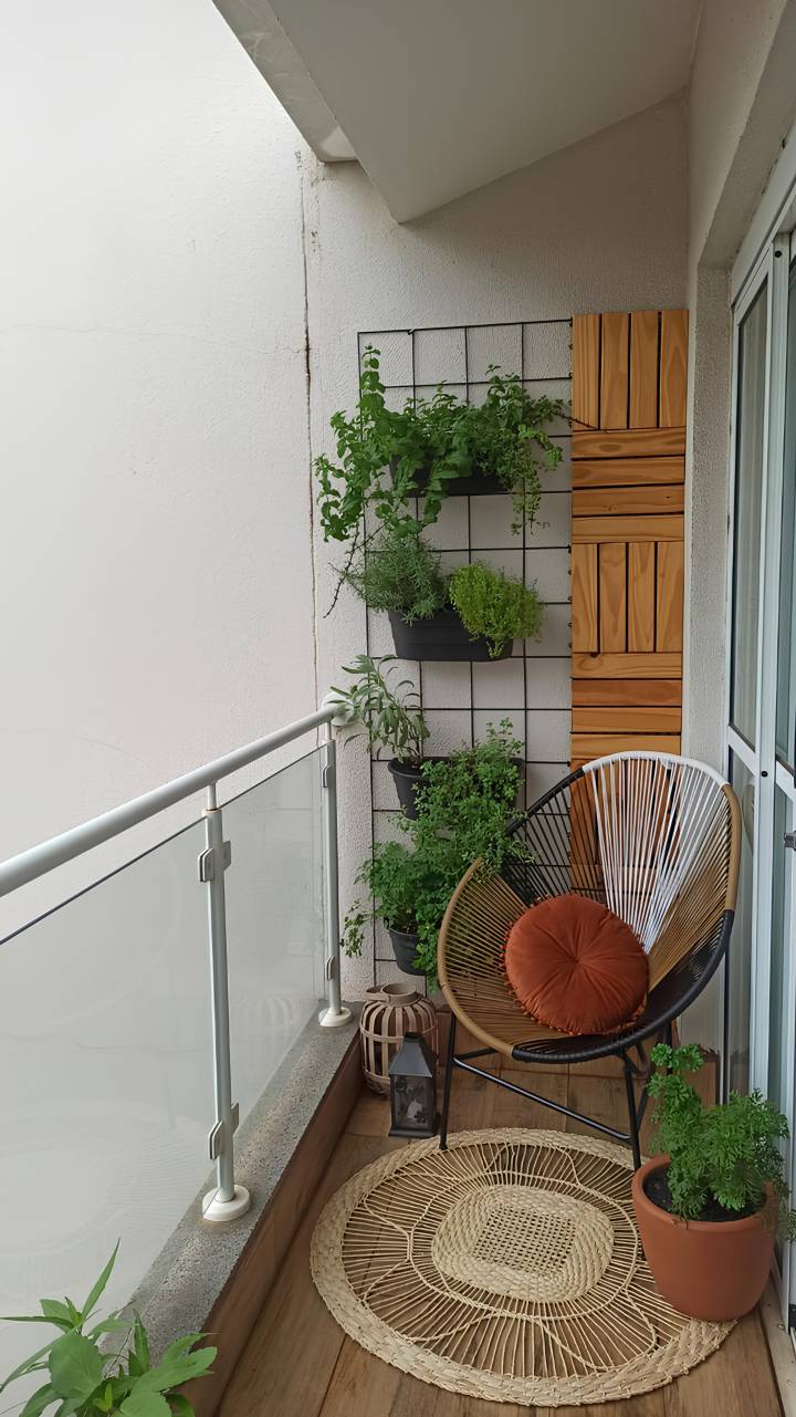 decoração de varanda pequena com plantas