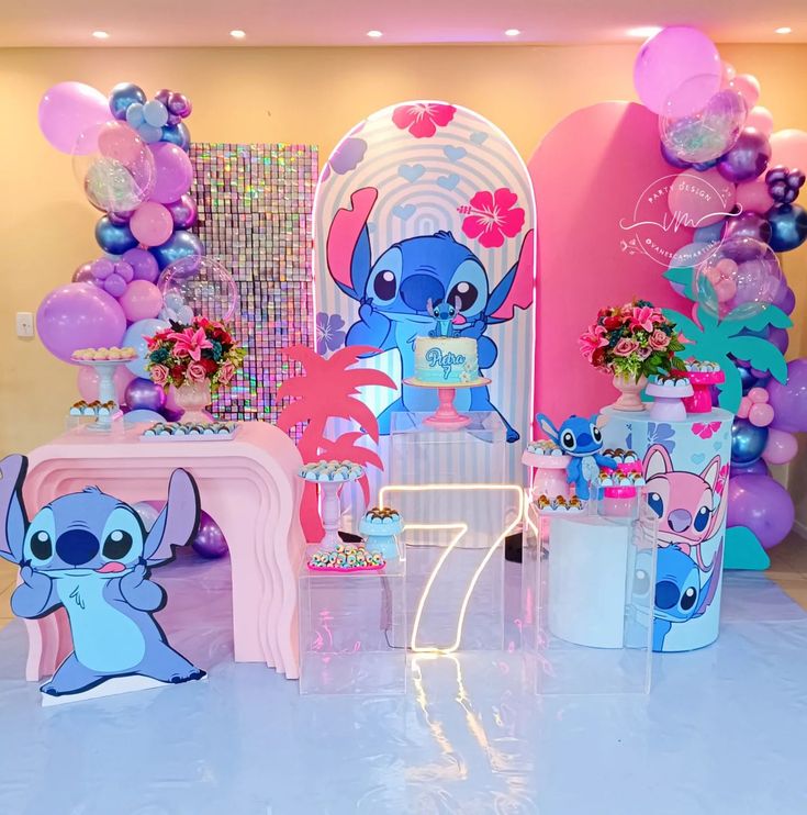 erros comuns ao decorar festa stitch rosa e azul