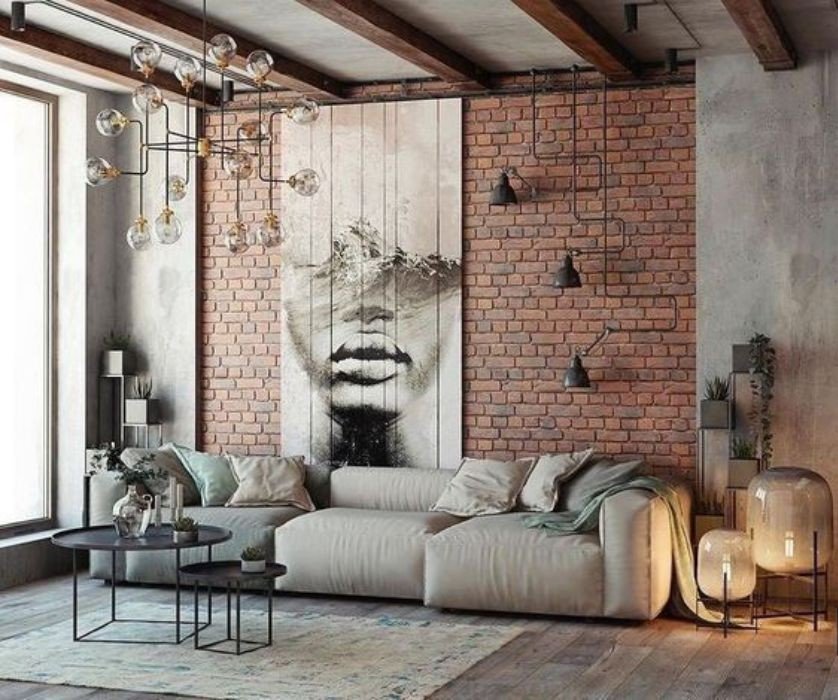 ideias decoração industrial para sala pequena