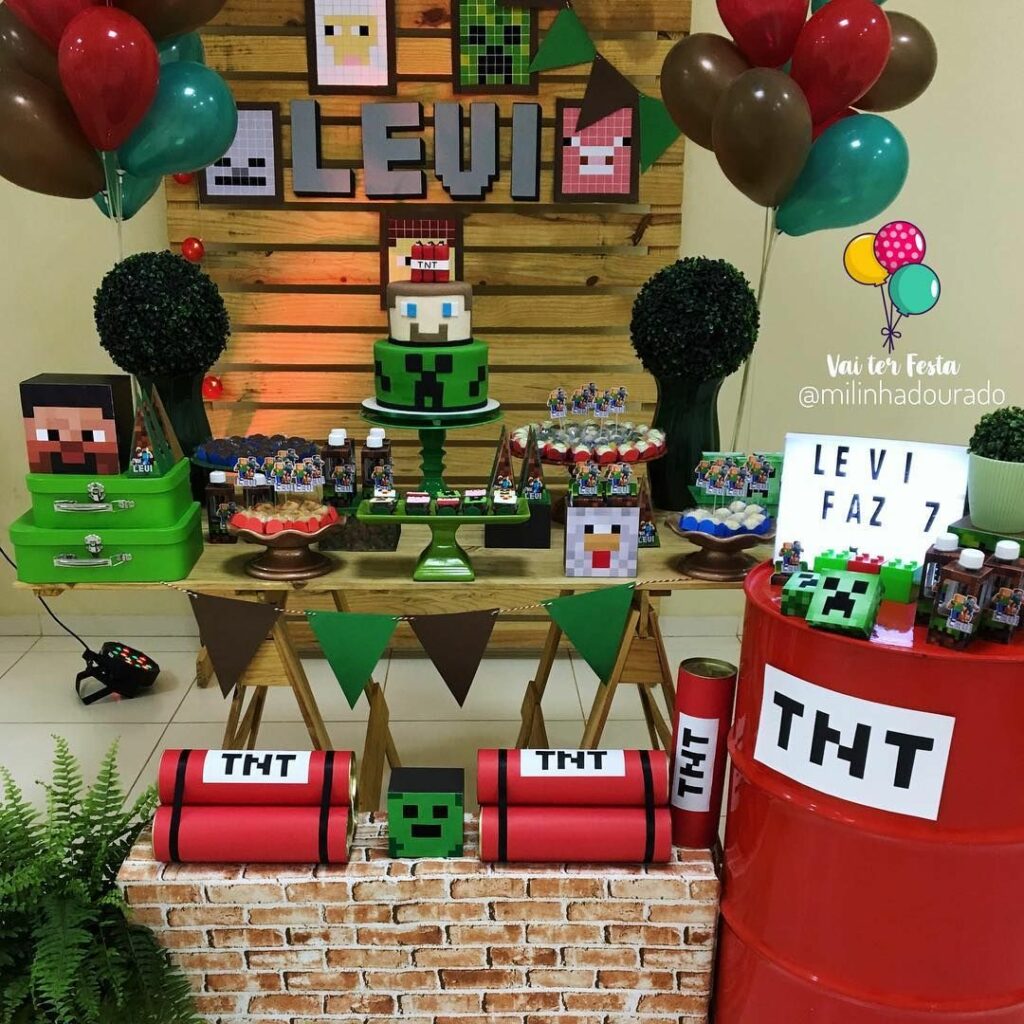 quanto custa uma decoração simples de festa minecraft
