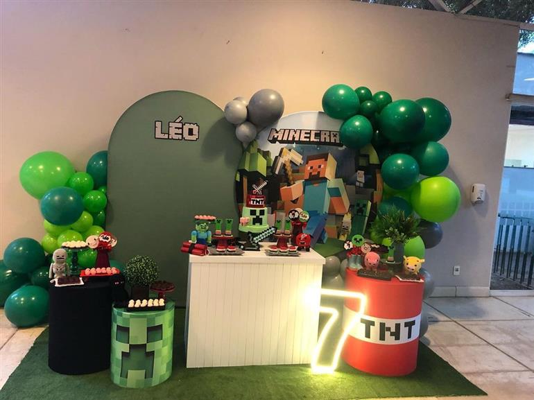 ideias de decoração minecraft simples para festa