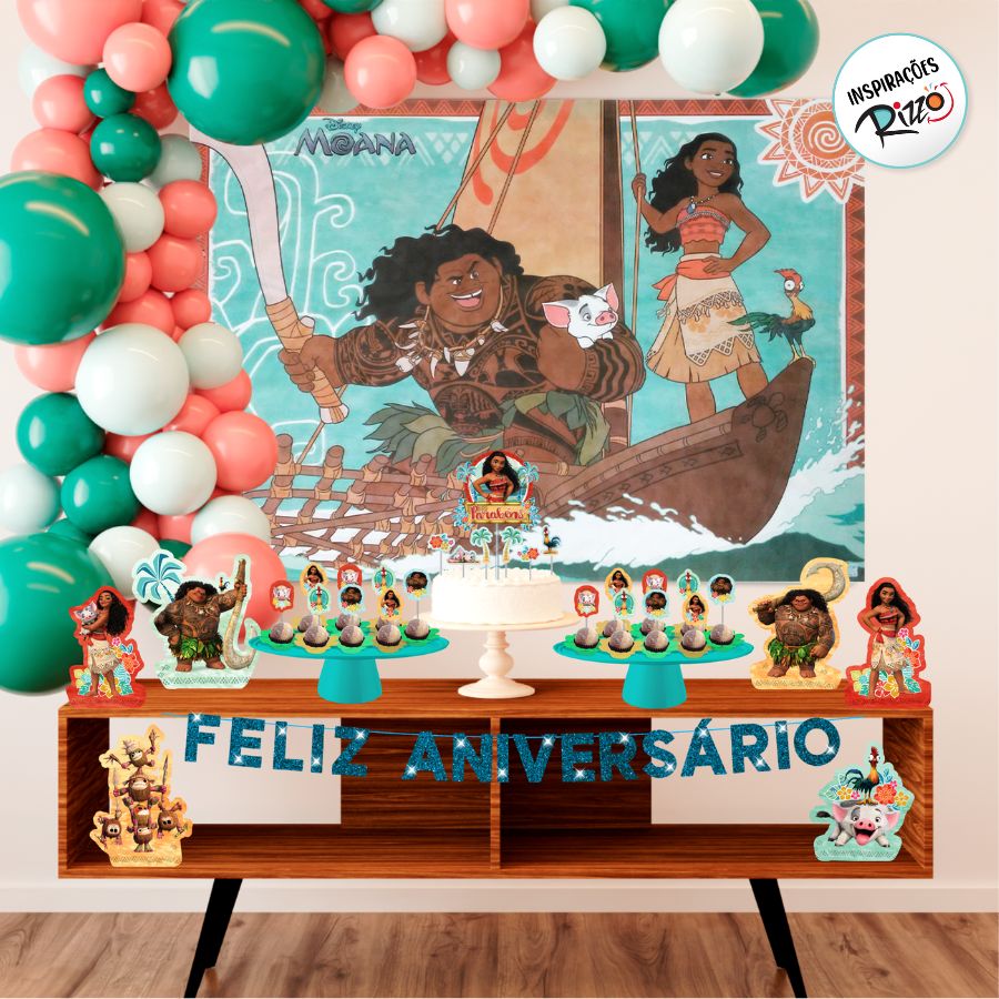 ideias de decoração moana simples e barata para festa infantil