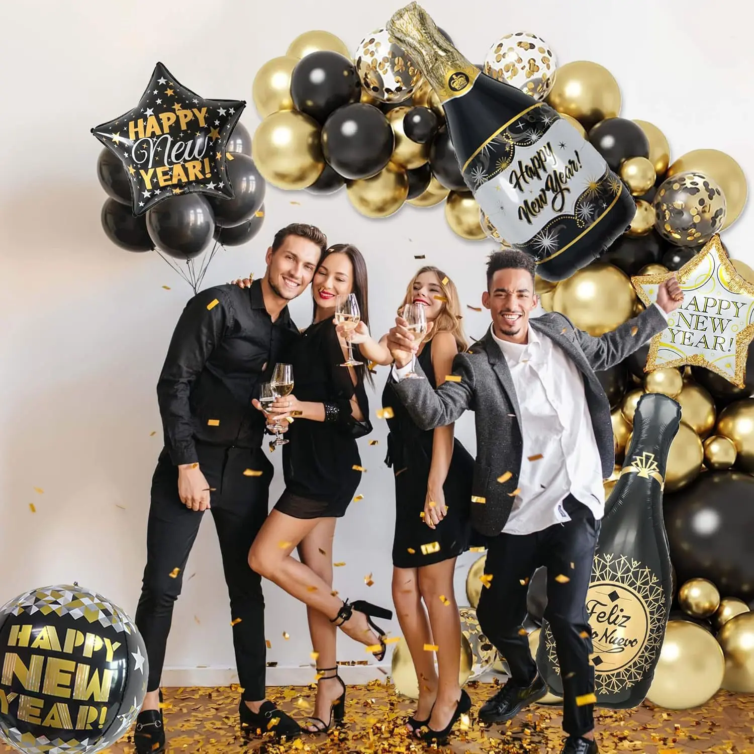 decoração réveillon 2026 balões vs elementos naturais