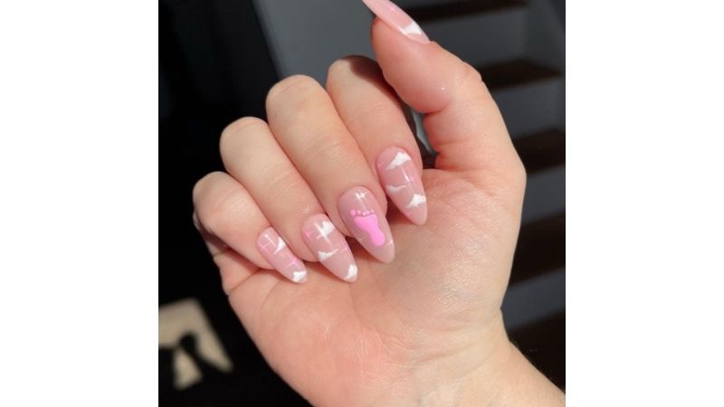 como fazer unhas decoradas rosa com glitter passo a passo