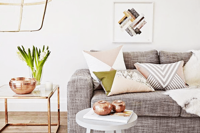 decoração rose gold