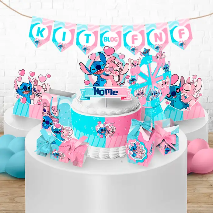 como fazer painel de festa stitch DIY