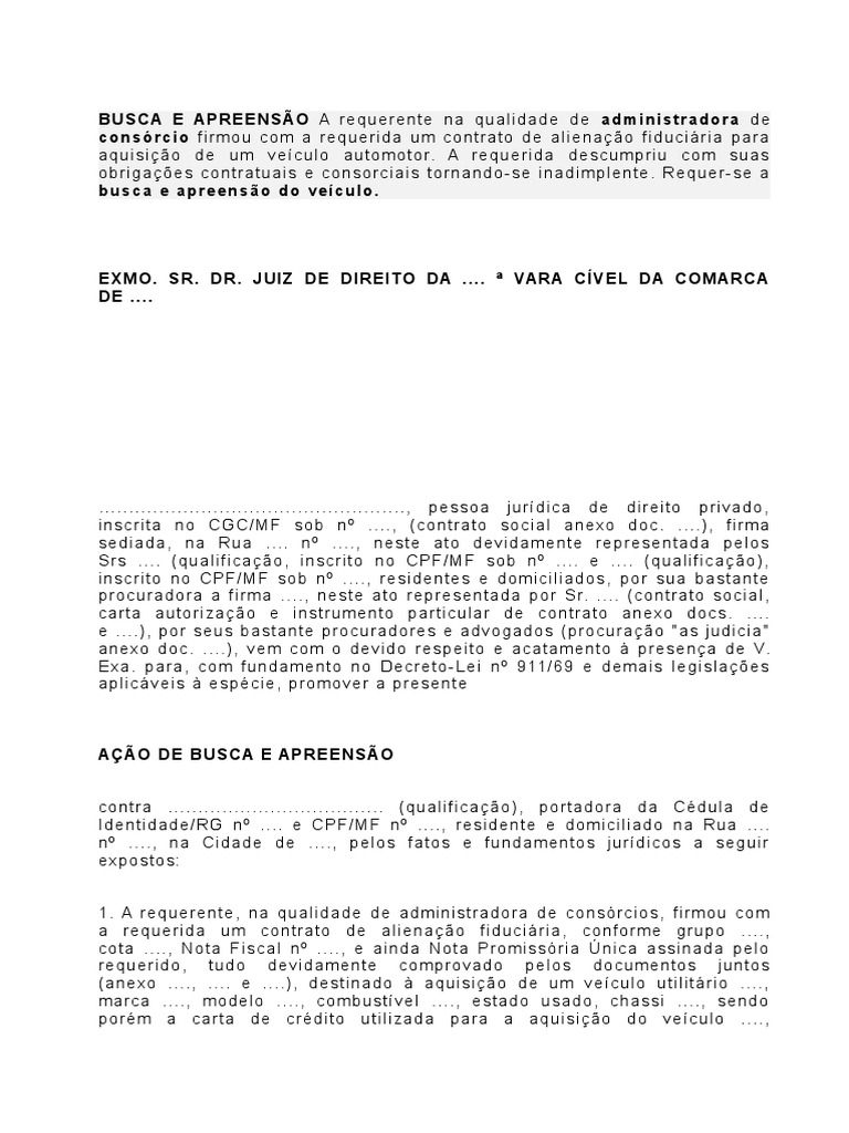 Defesa em ações de busca e apreensão de documentos