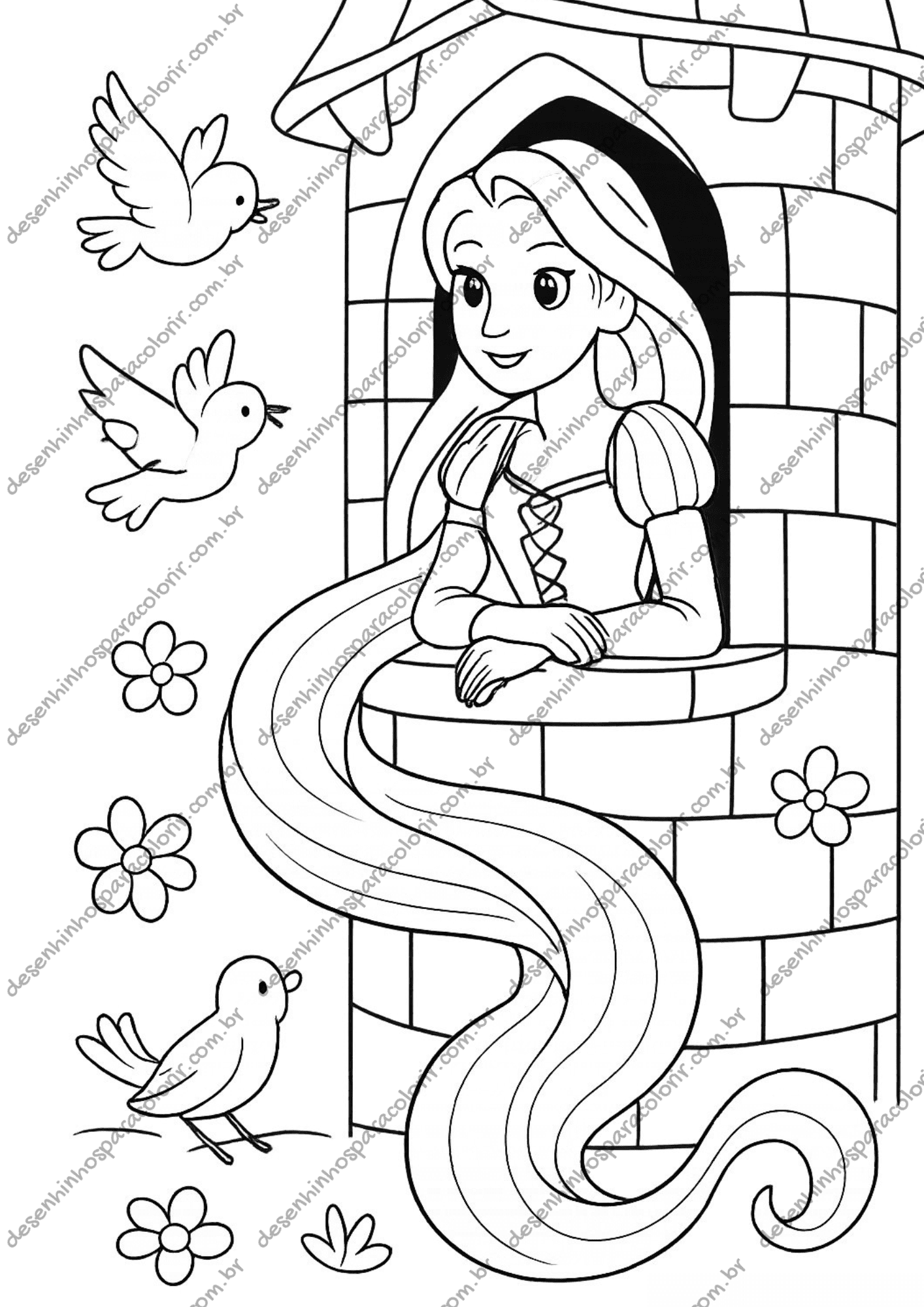 desenho da rapunzel para imprimir