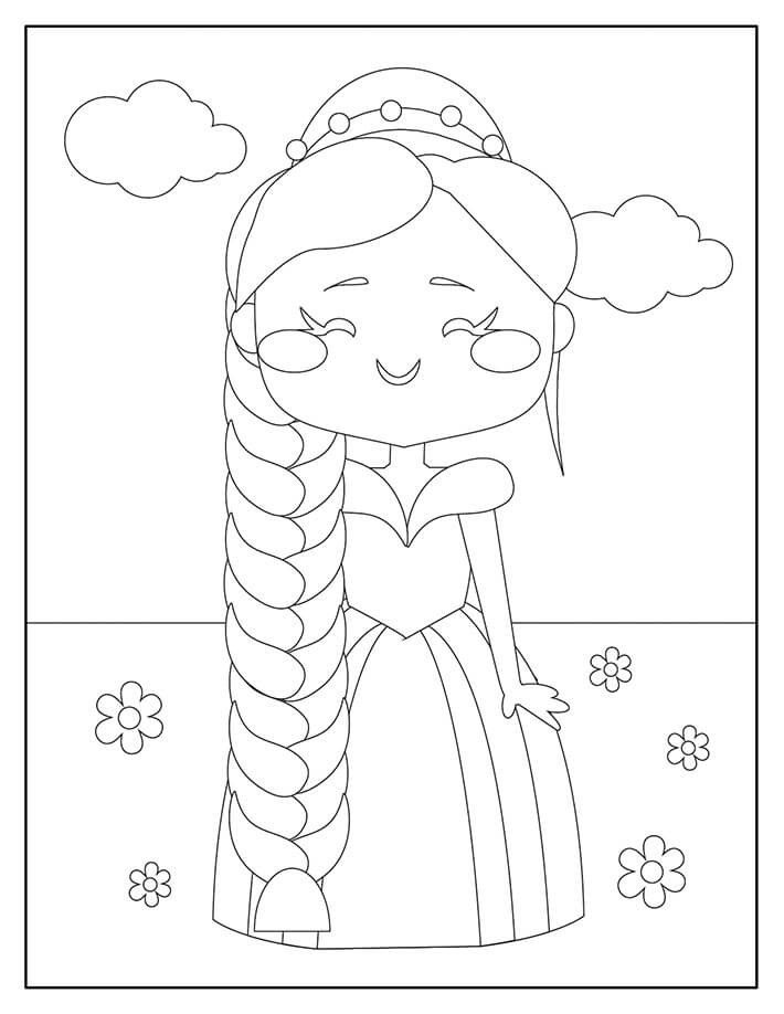 rapunzel e flynn rider para colorir