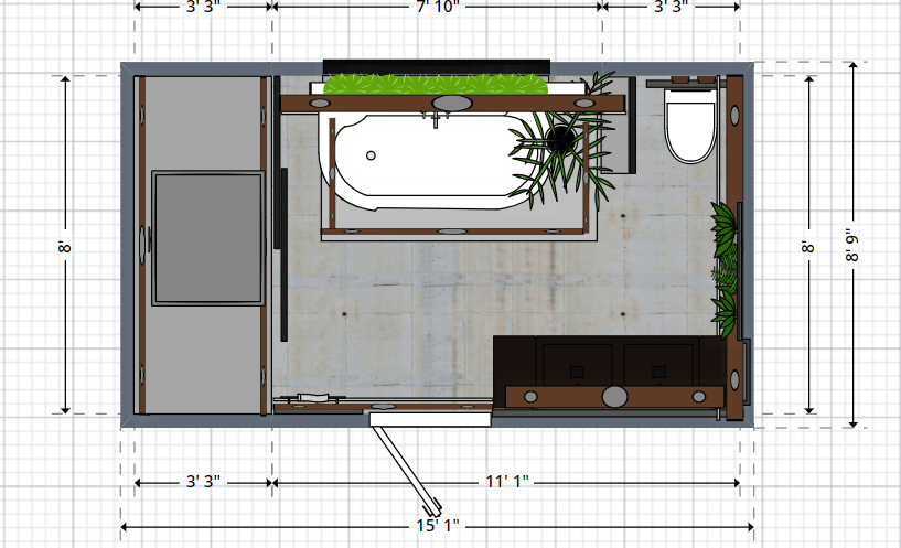 desenho de banheiro em perspectiva para iniciantes