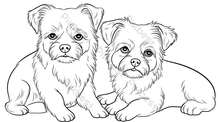 desenho de cachorro em cenários (parque, jardim)