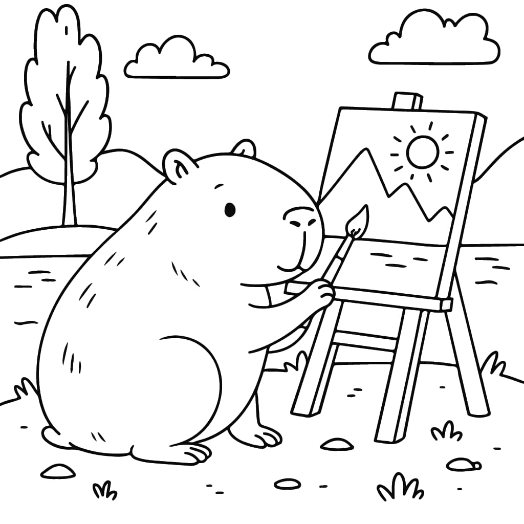 capivara para colorir online