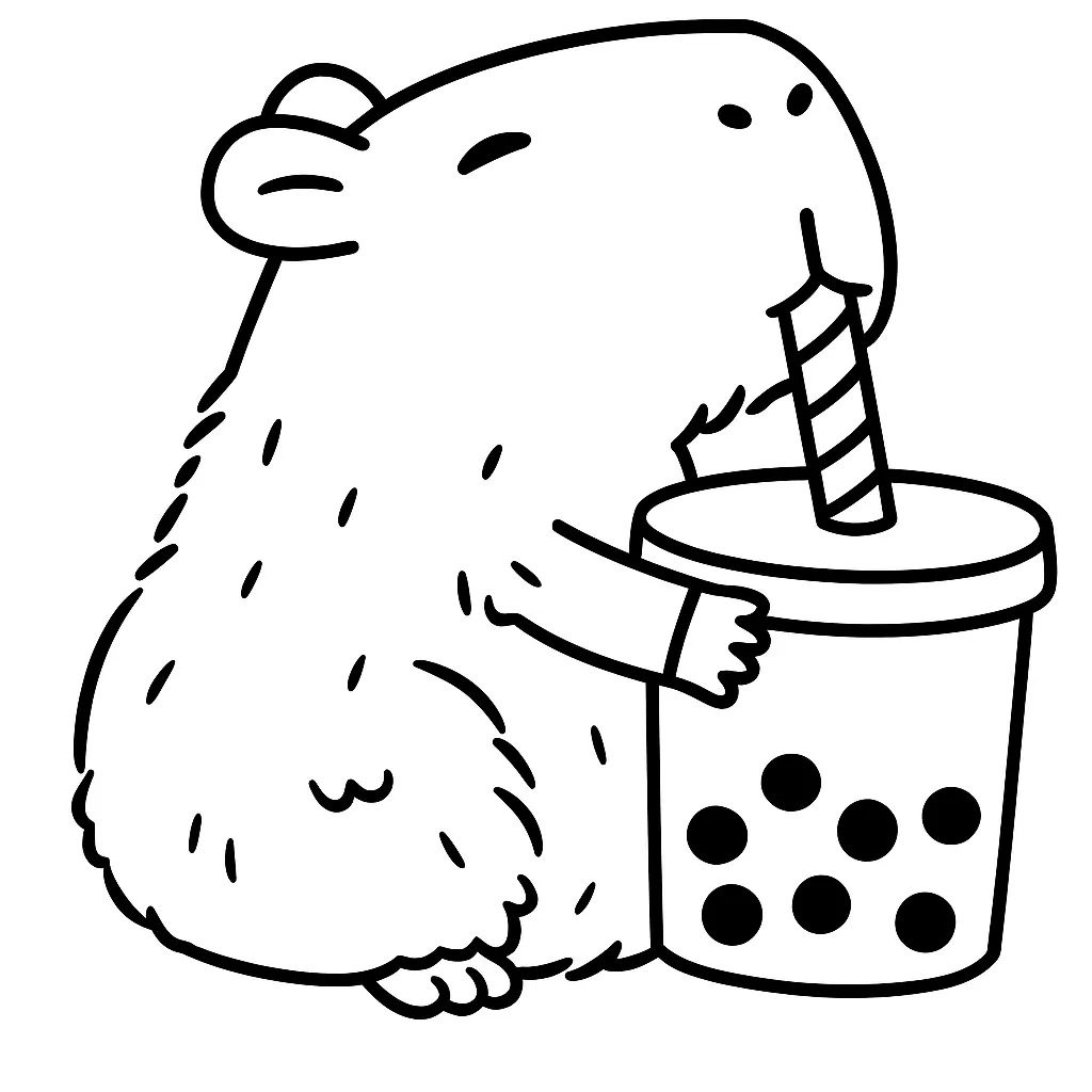 desenho de capivara simples