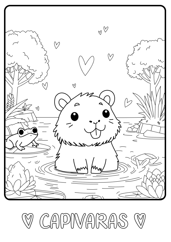 capivara para colorir online