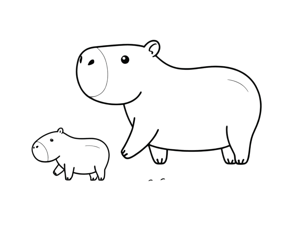 desenho de capivara simples