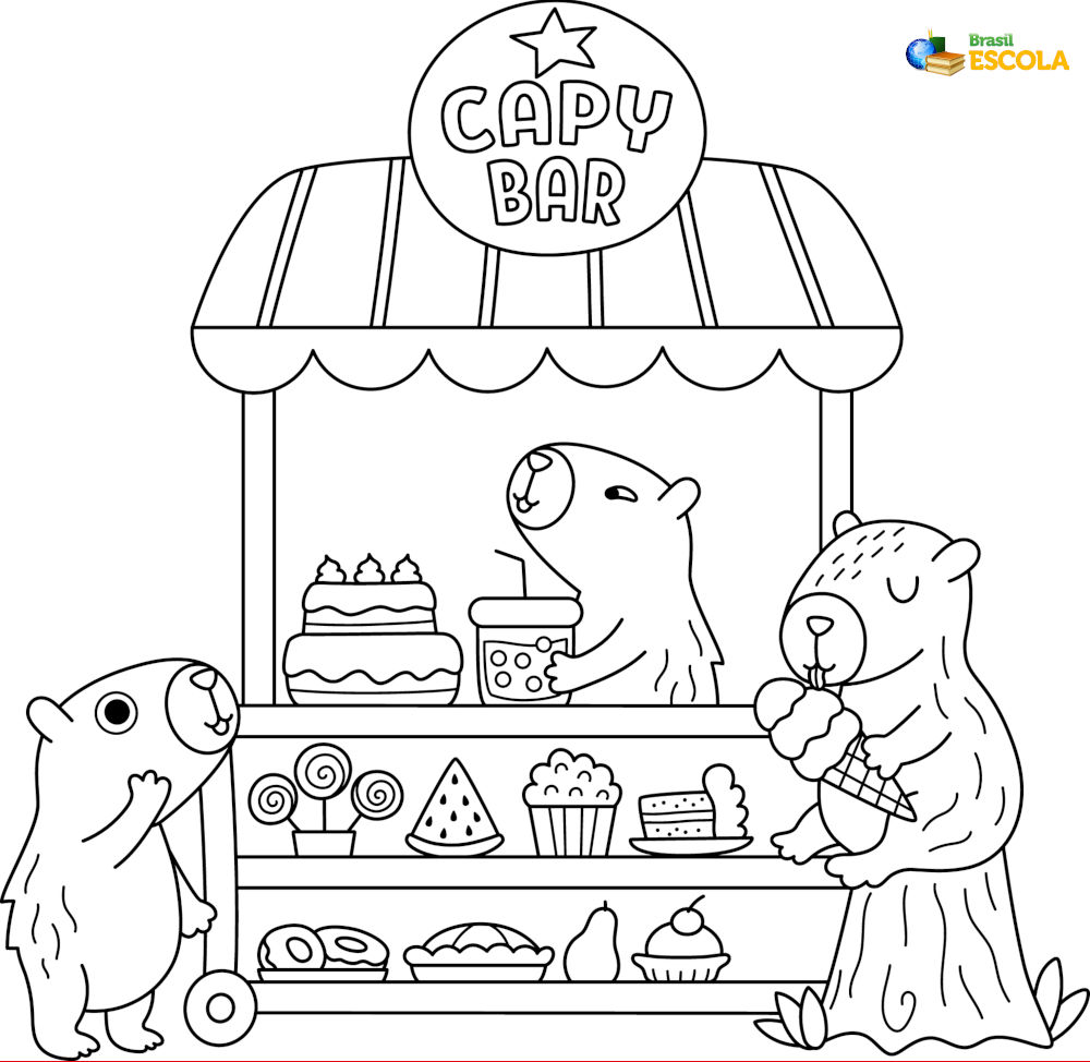 capivara realista para colorir