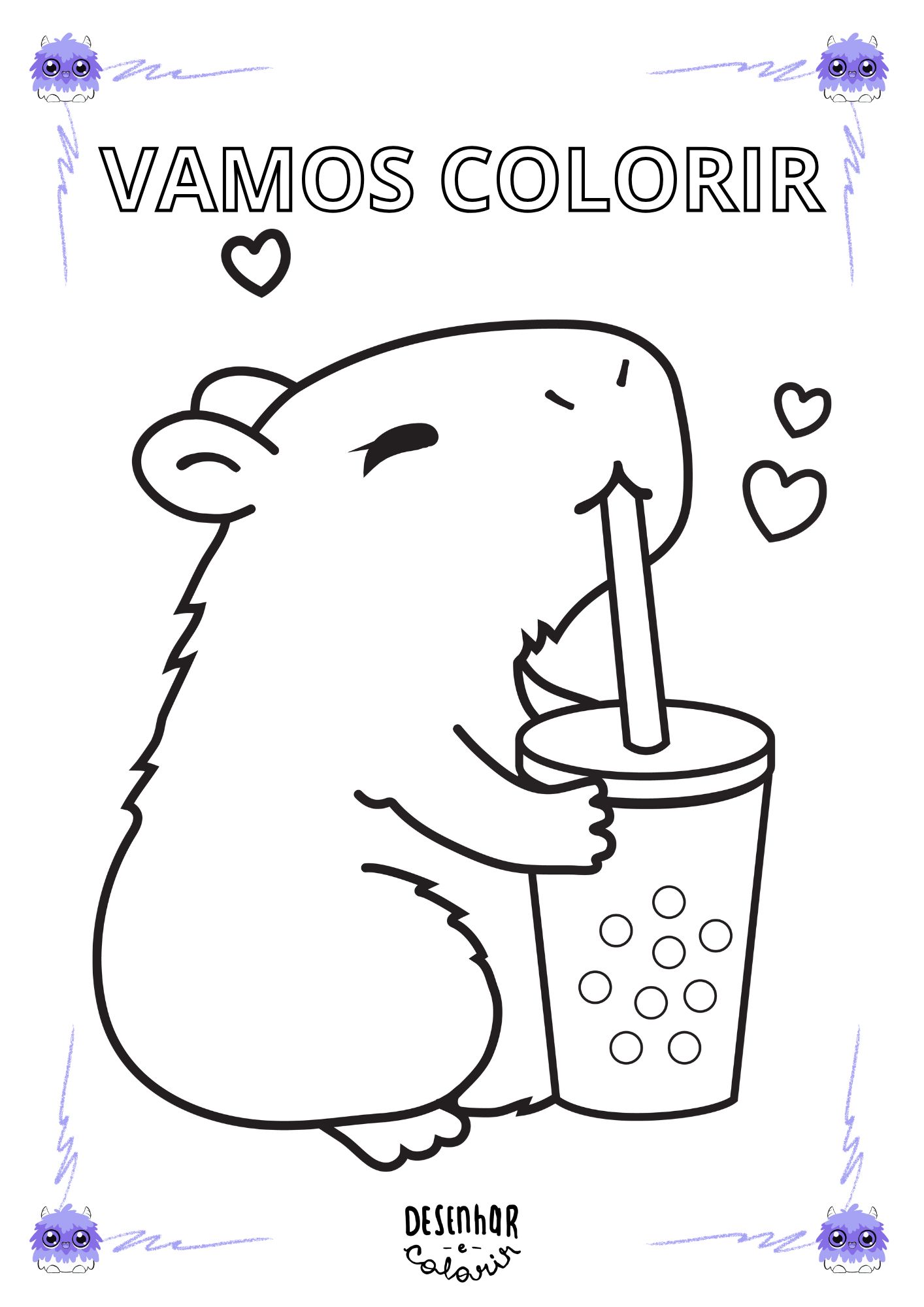 capivara desenho para imprimir