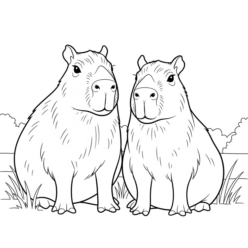 capivara desenho kawaii
