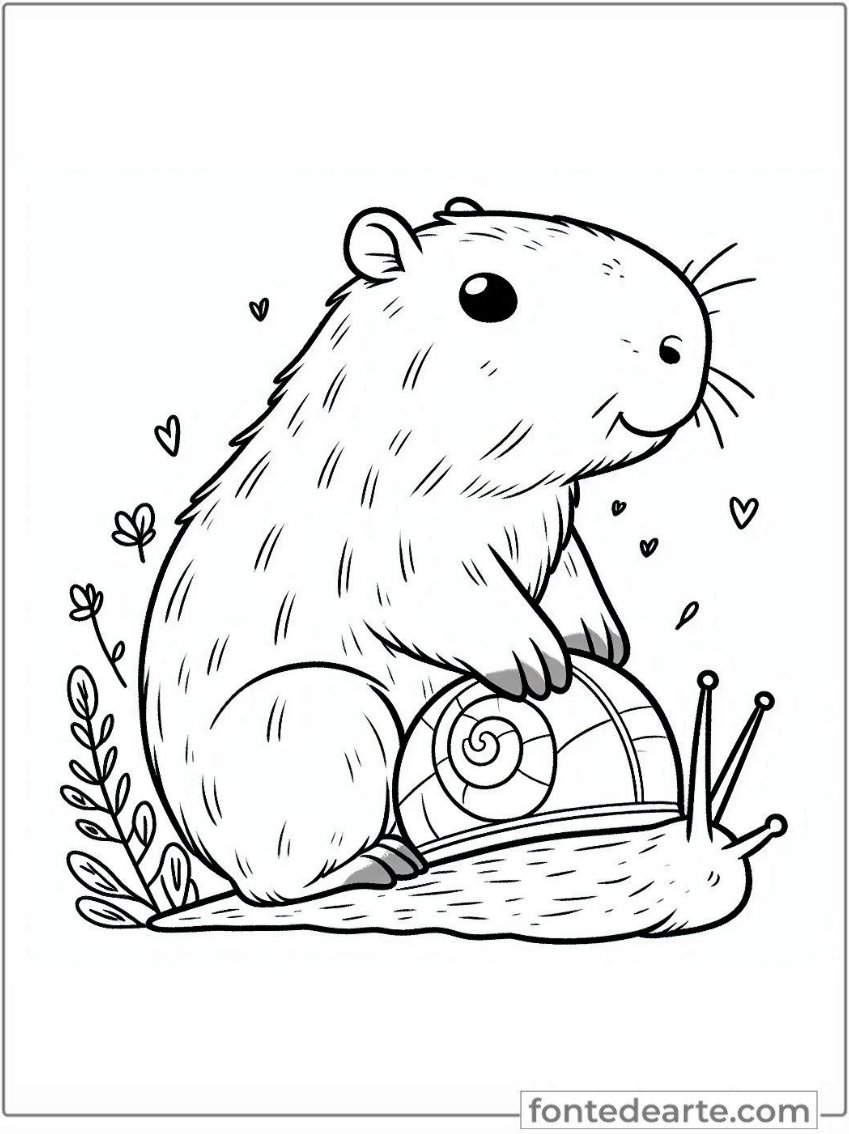 capivara para colorir online