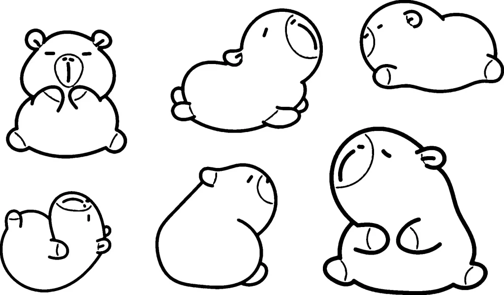 capivara realista para colorir