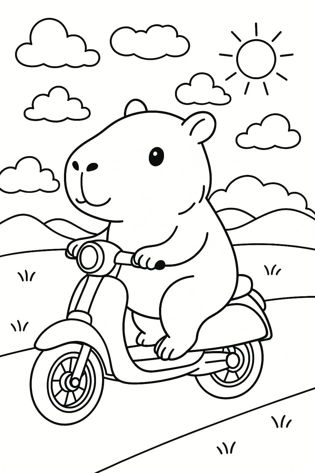 capivara desenho para imprimir e colorir