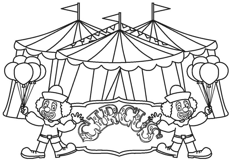personagens de circo para colorir