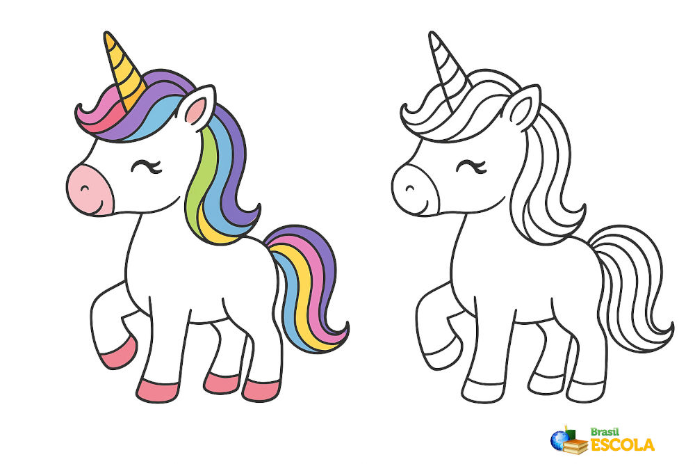 desenho de unicórnio fofo para colorir