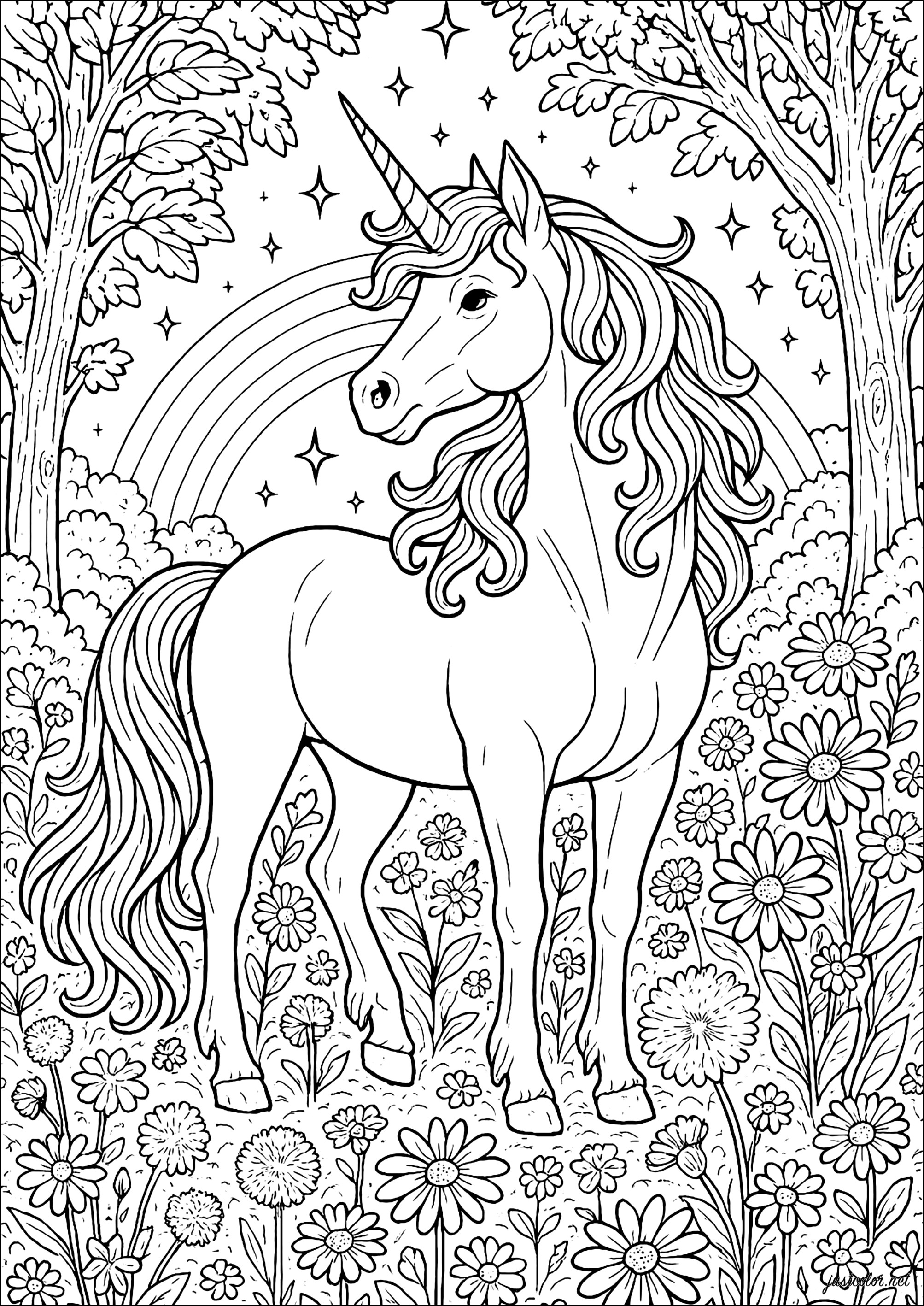 desenho de unicórnio para imprimir e pintar