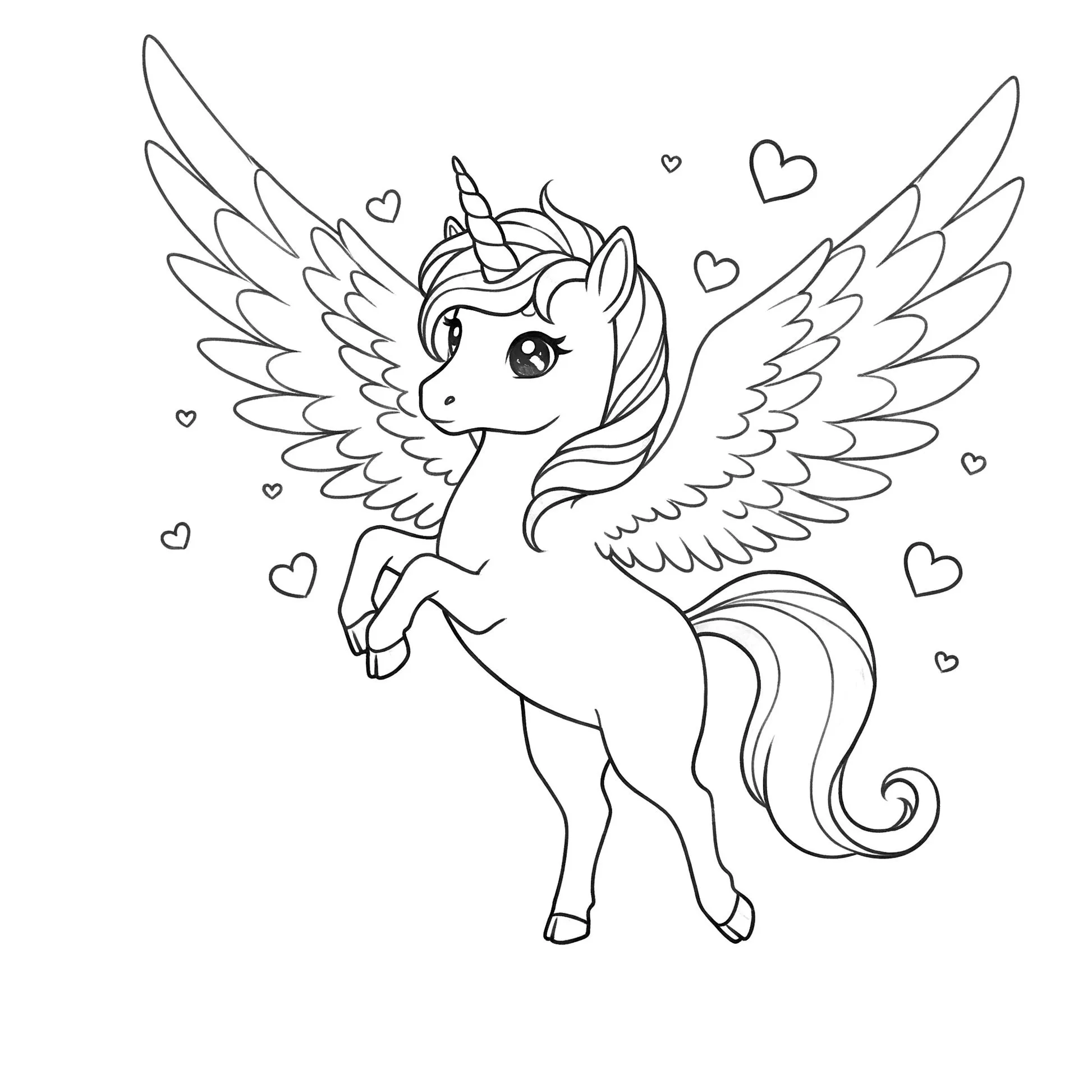 desenho de unicórnio fofo para colorir