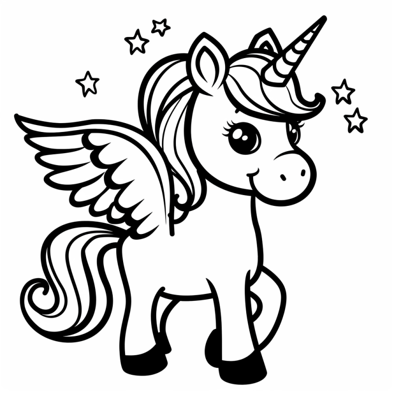desenho de unicórnio para imprimir e pintar