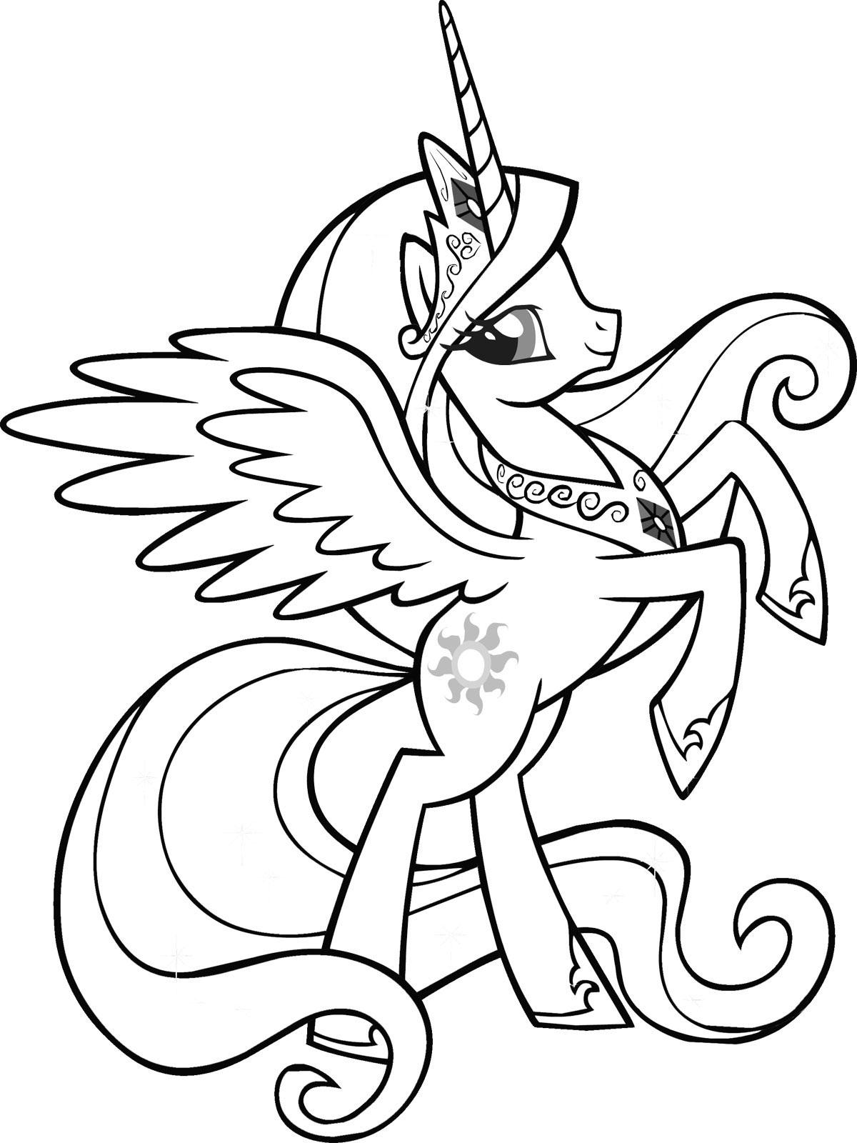desenho de unicórnio mágico para colorir