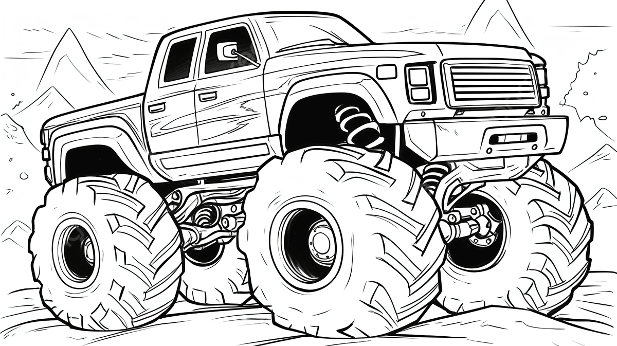 monster truck para imprimir e colorir