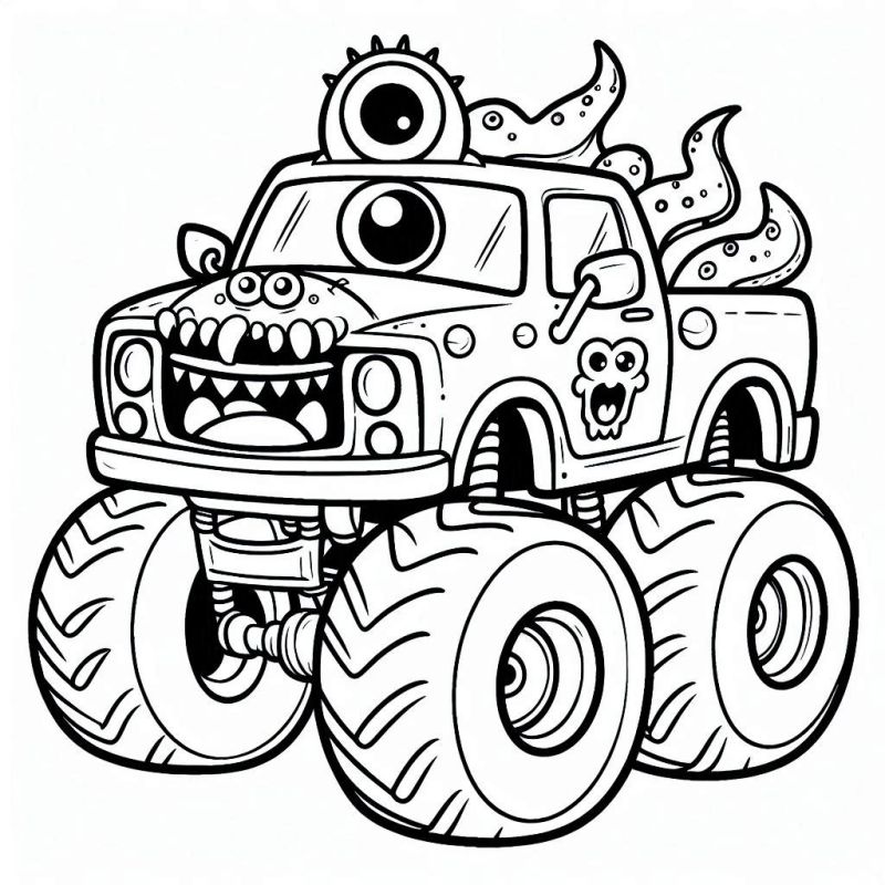 desenho de caminhão monstro para pintar