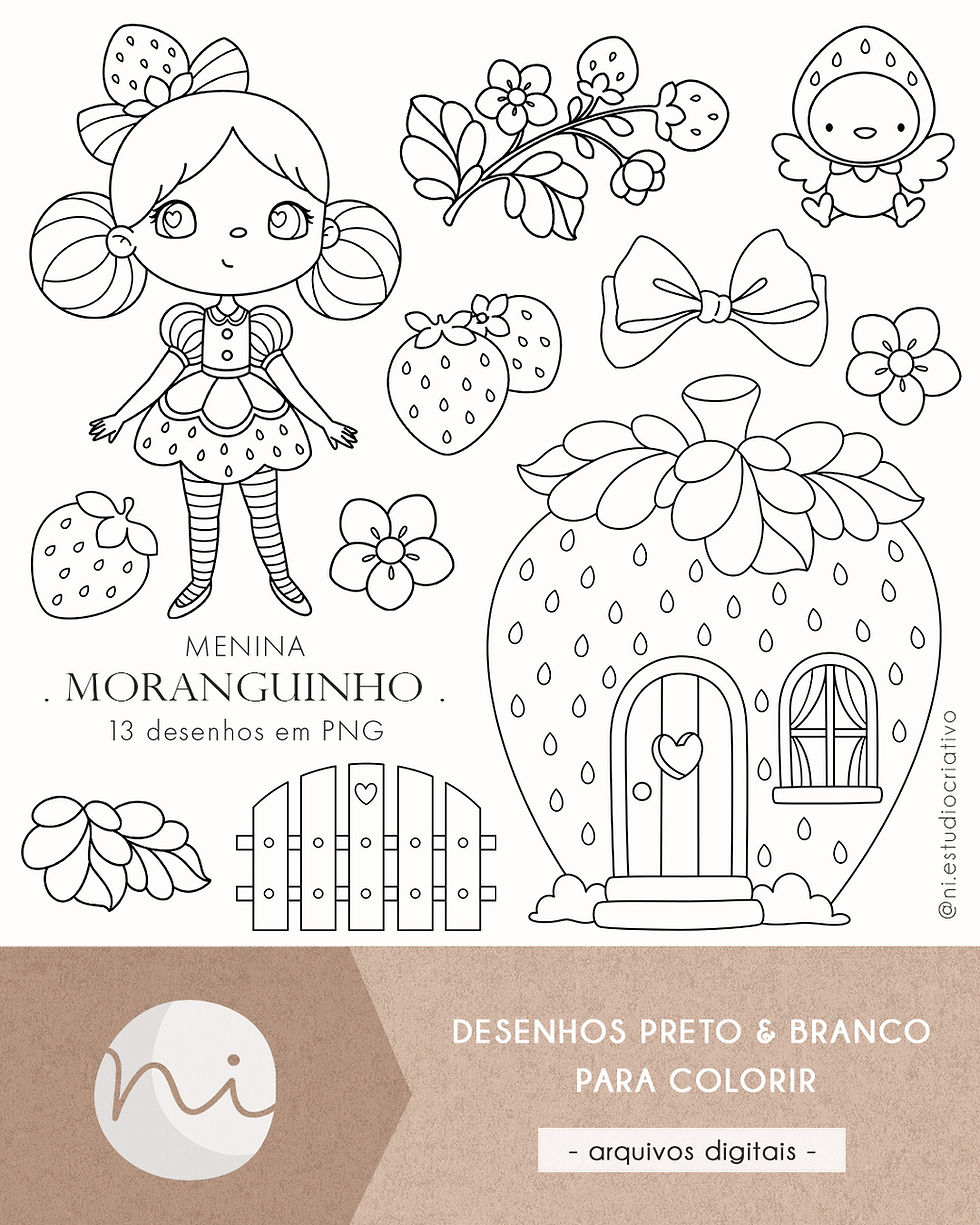 moranguinho para colorir e imprimir grátis