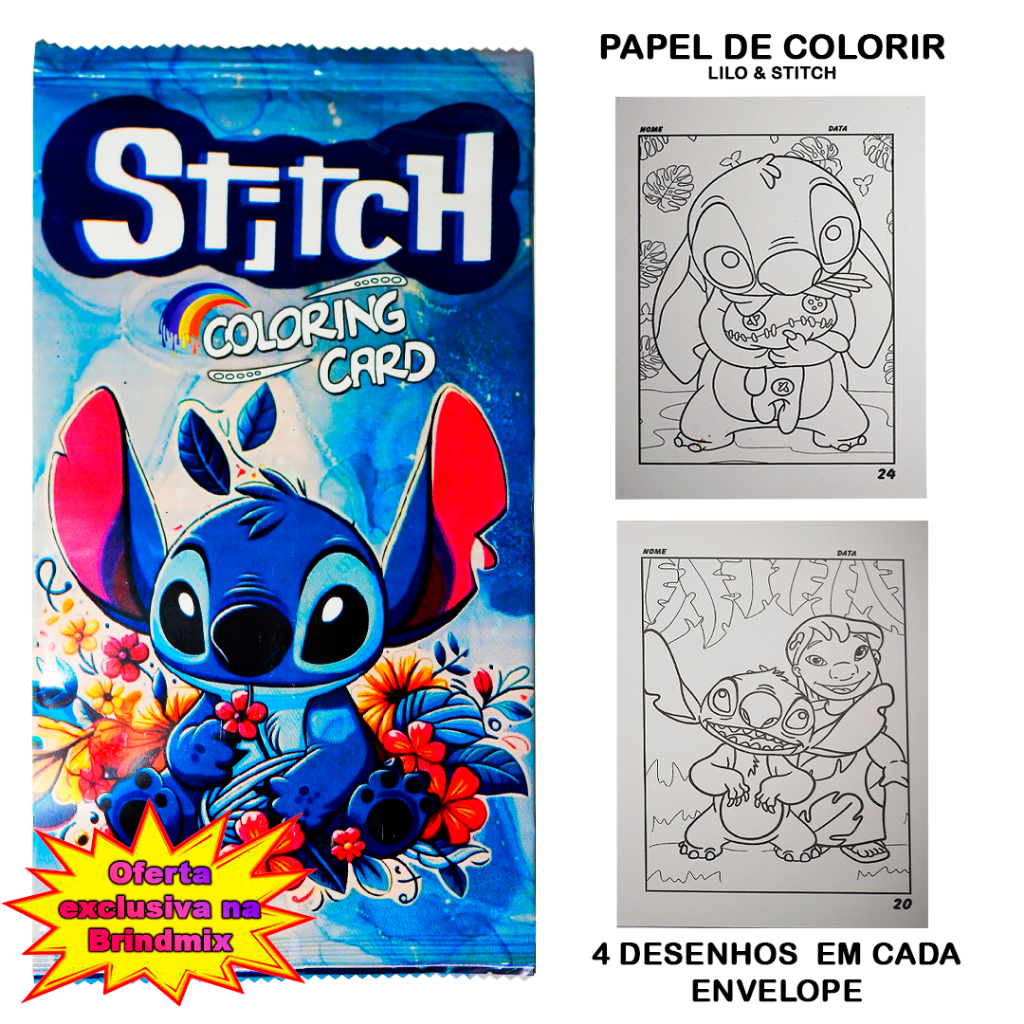 Stitch para colorir PDF