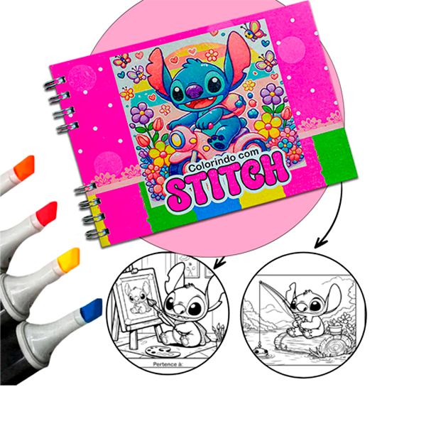 Stitch e Angel para colorir