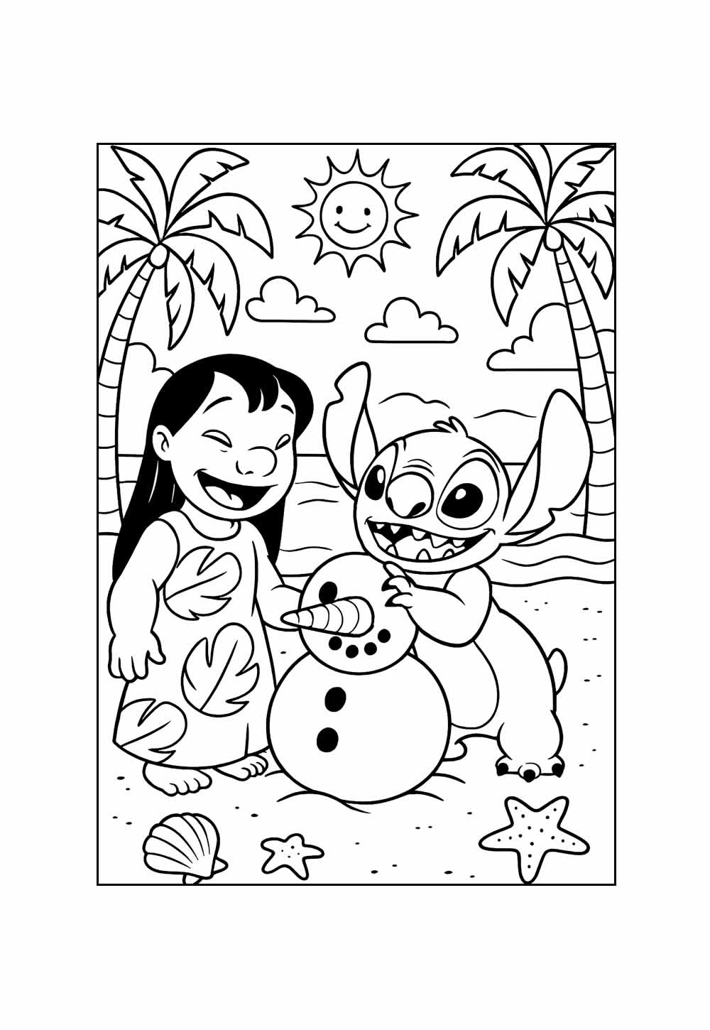 Stitch para colorir PDF