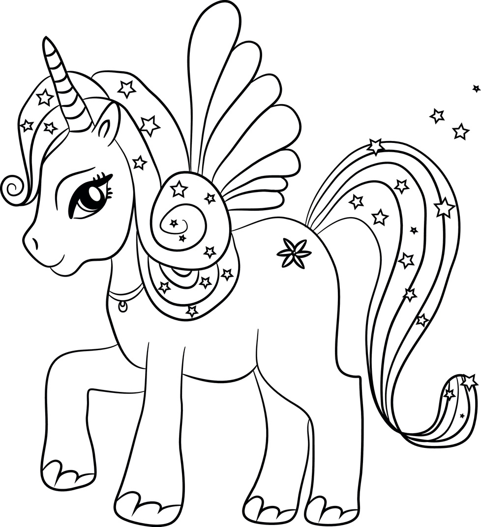 desenho unicórnio com asas