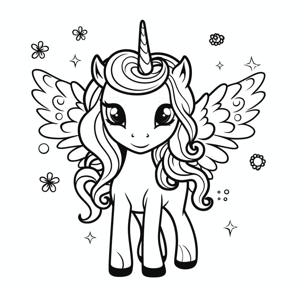 desenho unicórnio kawaii