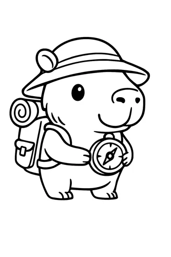 desenho para imprimir de capivara