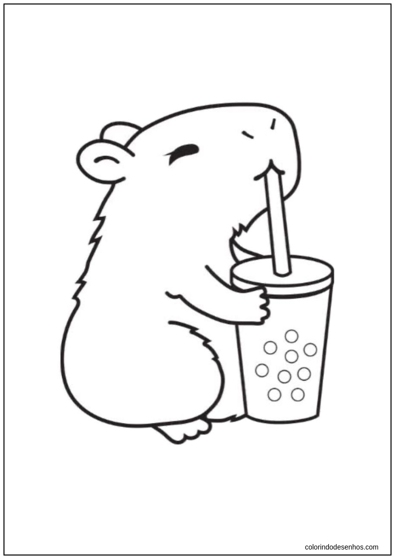 desenho para imprimir de capivara